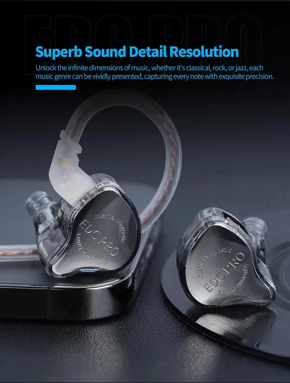 KZ EDC Pro HiFi In-Ear Monitor Wired Earphones by Tidesmit Tidesmit