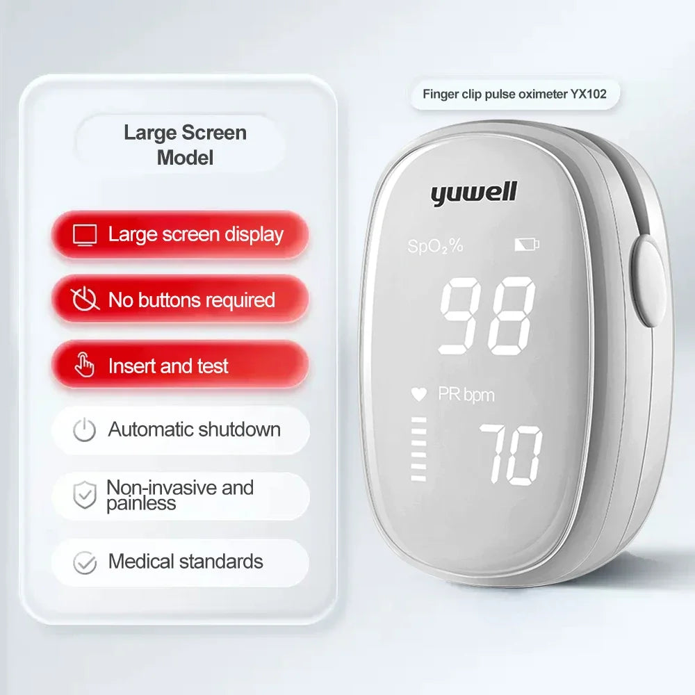 Yuwell Finger Clip Pulse Oximeter LED Screen Blood Oxygen Saturation Monitor Automatic Measurement Finger Clip Pulse Oximeter