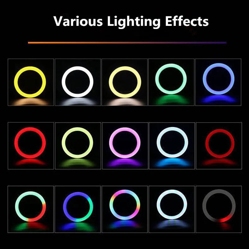13 Inch RGB Ring Light with Tripod Stand - Adjustable LED Lighting Tidesmit