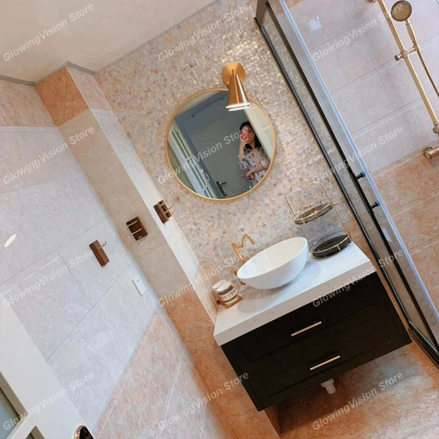 30 CM Natural Shell Mosaic Tile Sticker Sheet Mother of Pearl Wallpaper Tile for Interior Decoration Bathroom Kitchen Wall Tiles