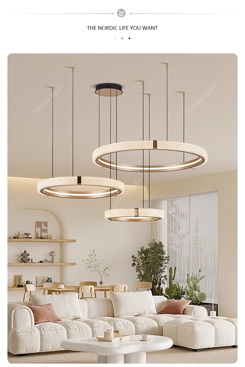 Modern Round LED Ring Light – Adjustable Minimalist Pendant 40-80cm Tidesmit