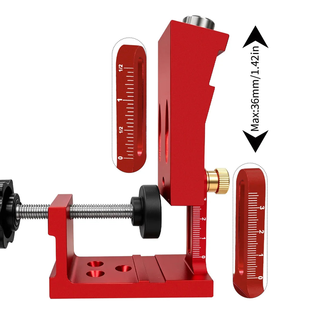 Aluminum Alloy Pocket Hole Jig Kit, Woodworking Oblique Hole Locator with 9mm Drill Bit, Adjustable Pocket Hole Carpentry Tool