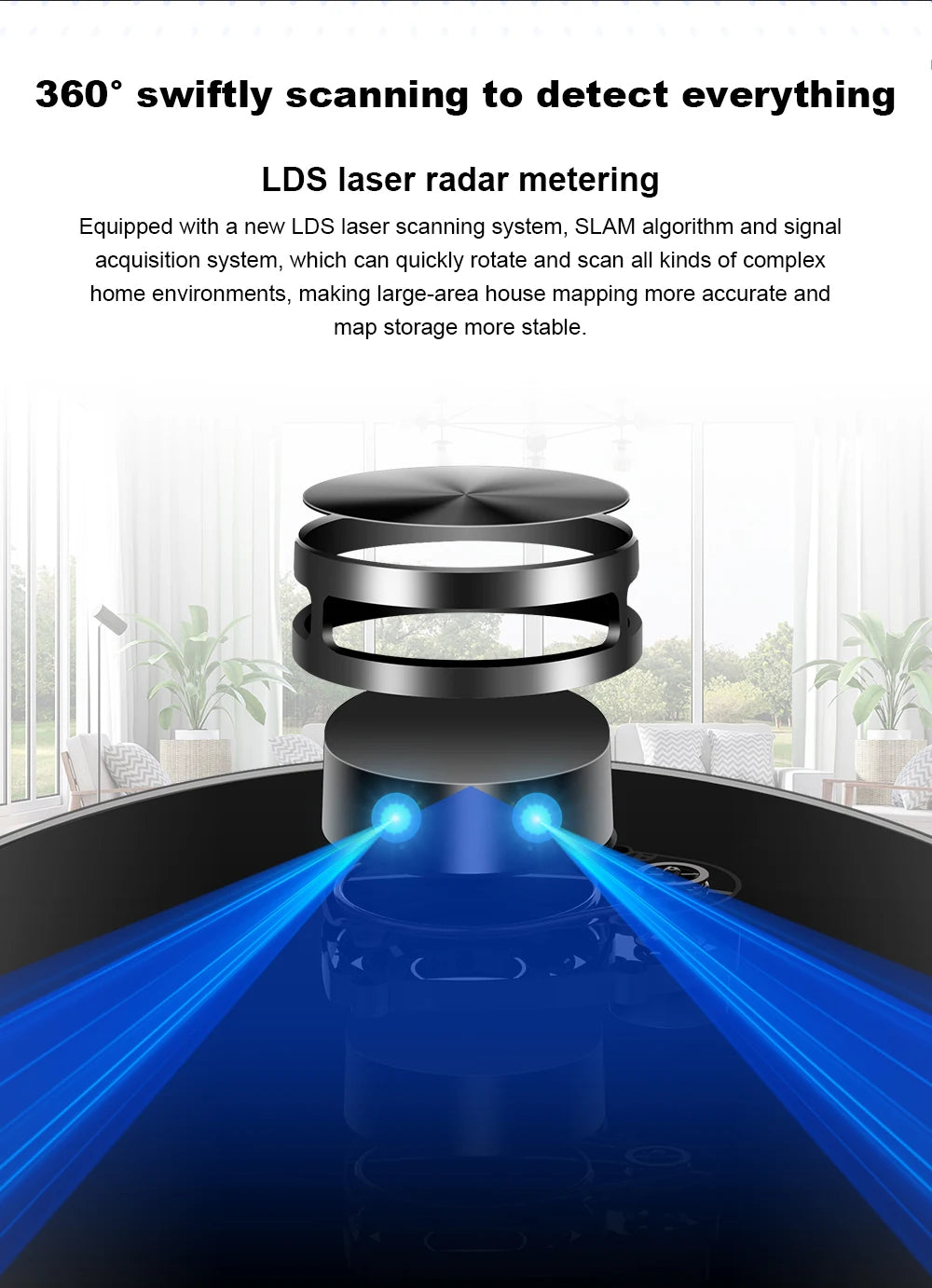 Tidesmit Liectroux LILIN X6 Robot Vacuum showing laser mapping system and multi-floor restricted area settings