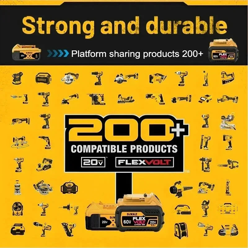 100% Original 20V 6.0Ah MAX Battery Power Tool Replacement For DeWalt DCB184 DCB181 DCB182 DCB200 20V 5A 6A 18Volt 20v Battery