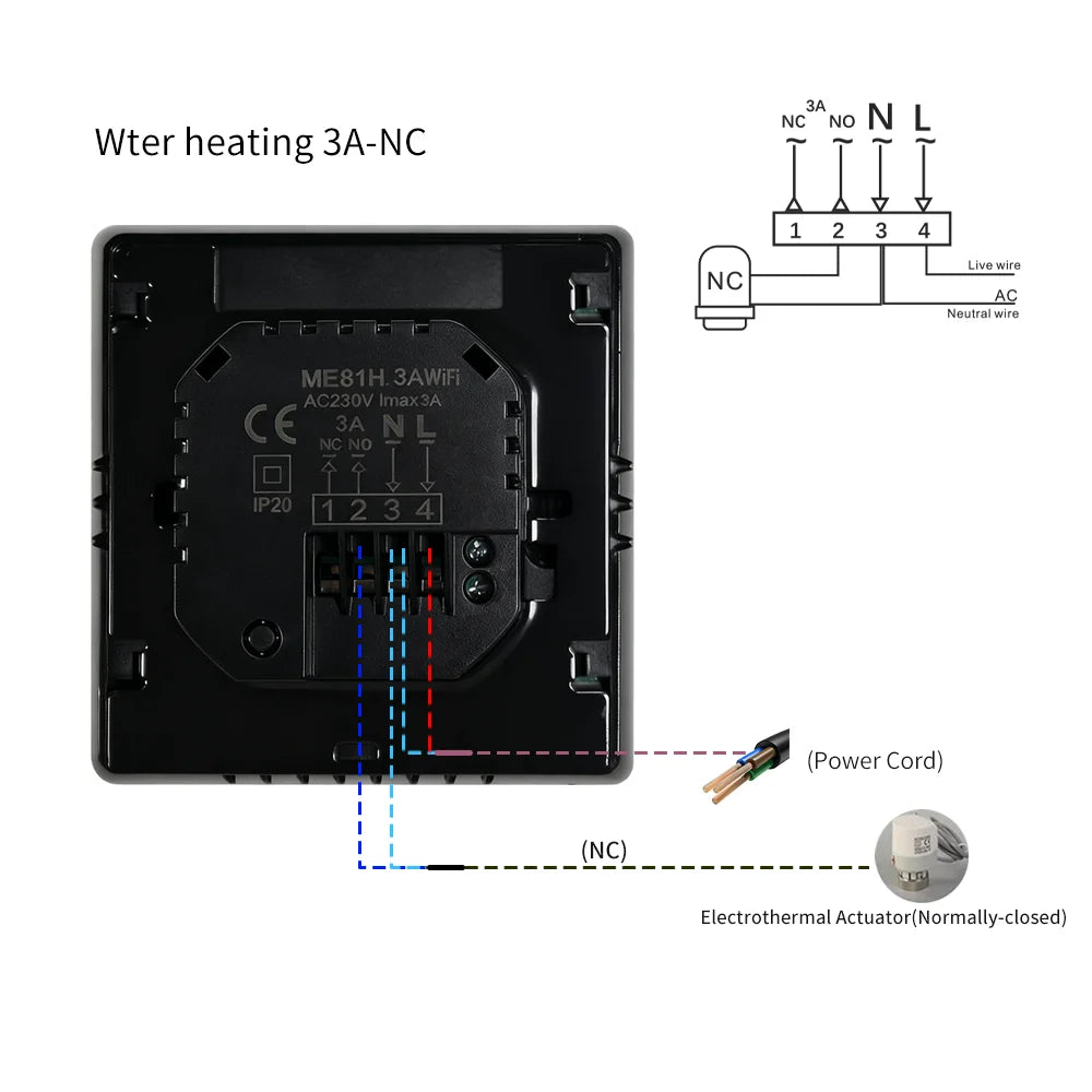 Tidesmit Tuya Smart Thermostat for underfloor heating with Matter compatibility for smart home climate control.
