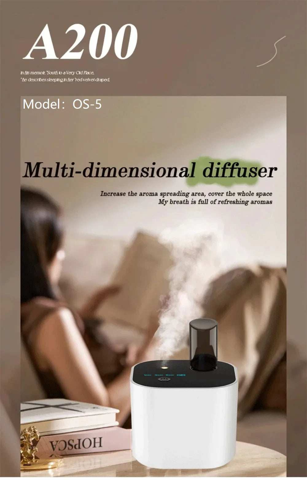 Waterless Essential Oil Diffuser Portable Room Fragrance Diffuser USB Rechargeable Professional Machine Electric Smell for Home