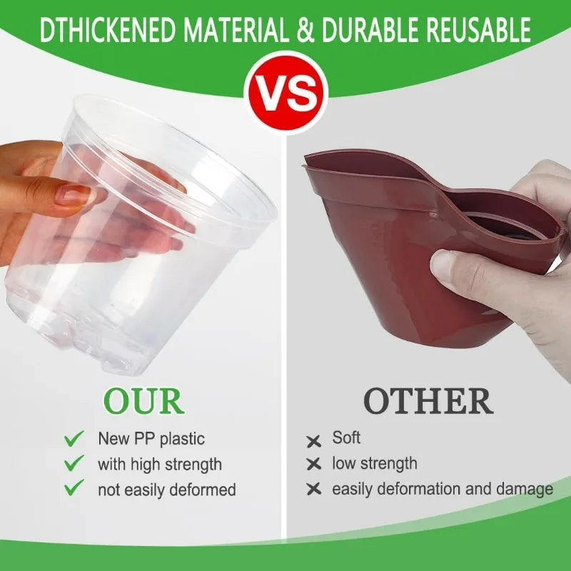 S/M/L/XL Transparent Flowerpot Plant Nursery Pot Seedling Cup Gardening Transplantation Potted Flower Pot Planter Gardening Tool