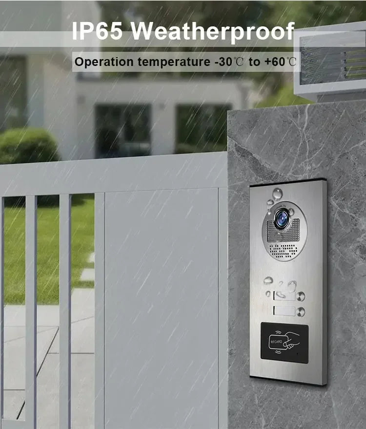 ANJIELO SMART 2/3/4 Unit Multi Apartments Intercom Video Doorbell with RFID Card Unlock 7inch 4Wired Video Door Phone System