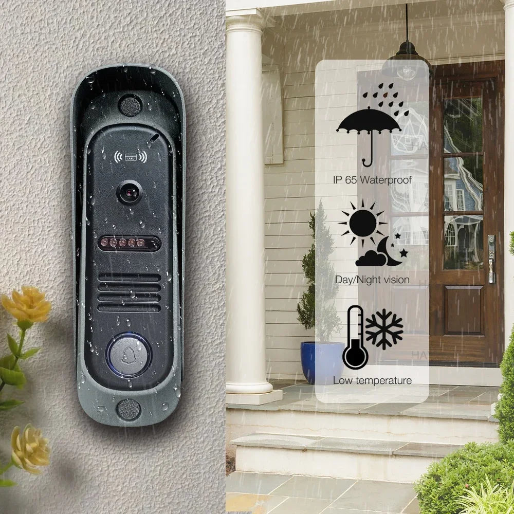 Tuya Wireless IPS 10 " touch screen 1080P camera video intercom kit, with mobile detection, ID access control unlocking,