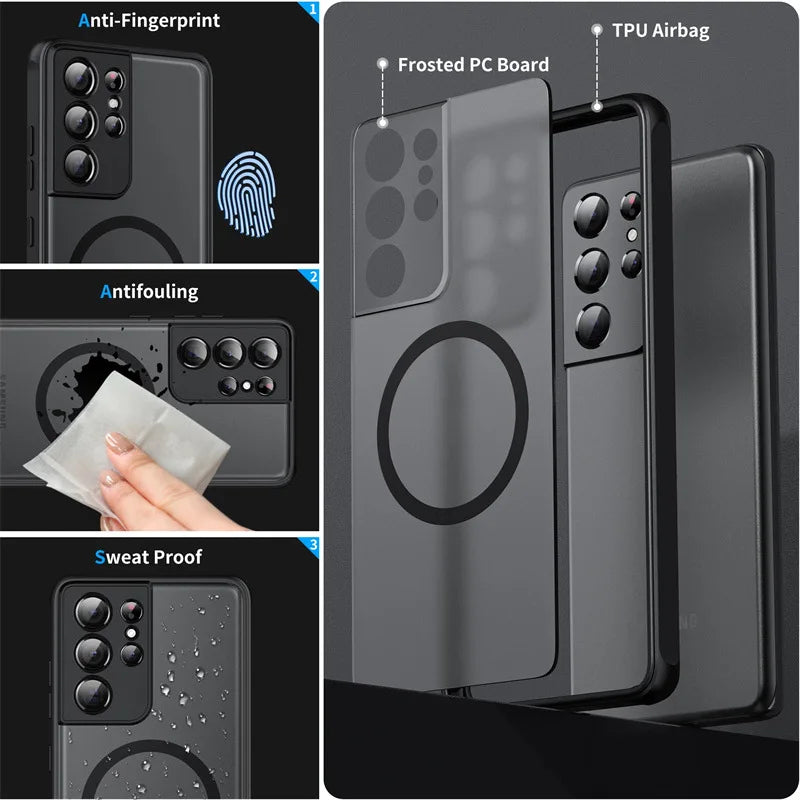 Magnetic MagSafe Case for Samsung Galaxy S24 Ultra - Military-Grade Protection Tidesmit