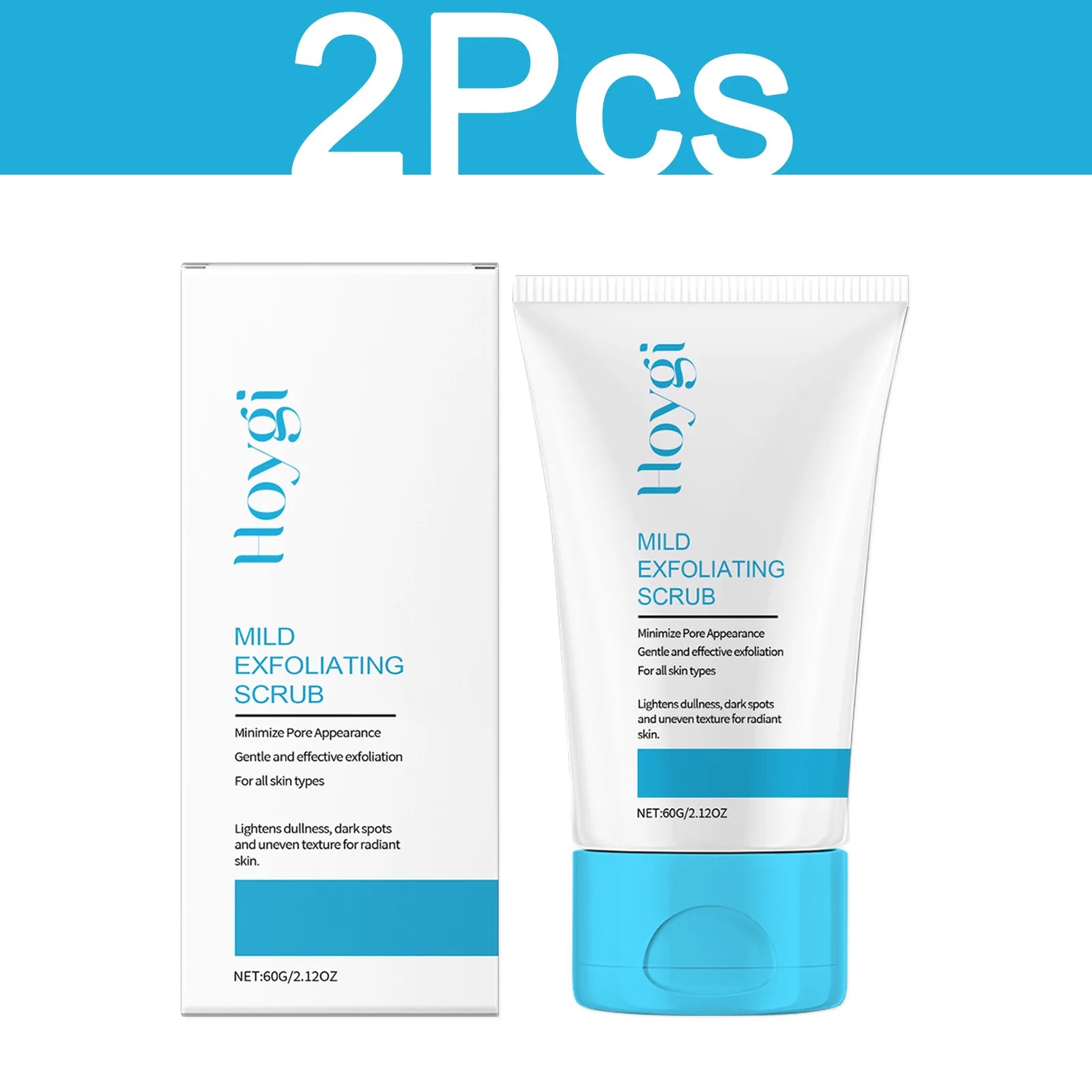 Facial Exfoliating Scrub - Natural Deep Pore Cleansing Treatment Scrubs Treatments 2 Pcs Tidesmit