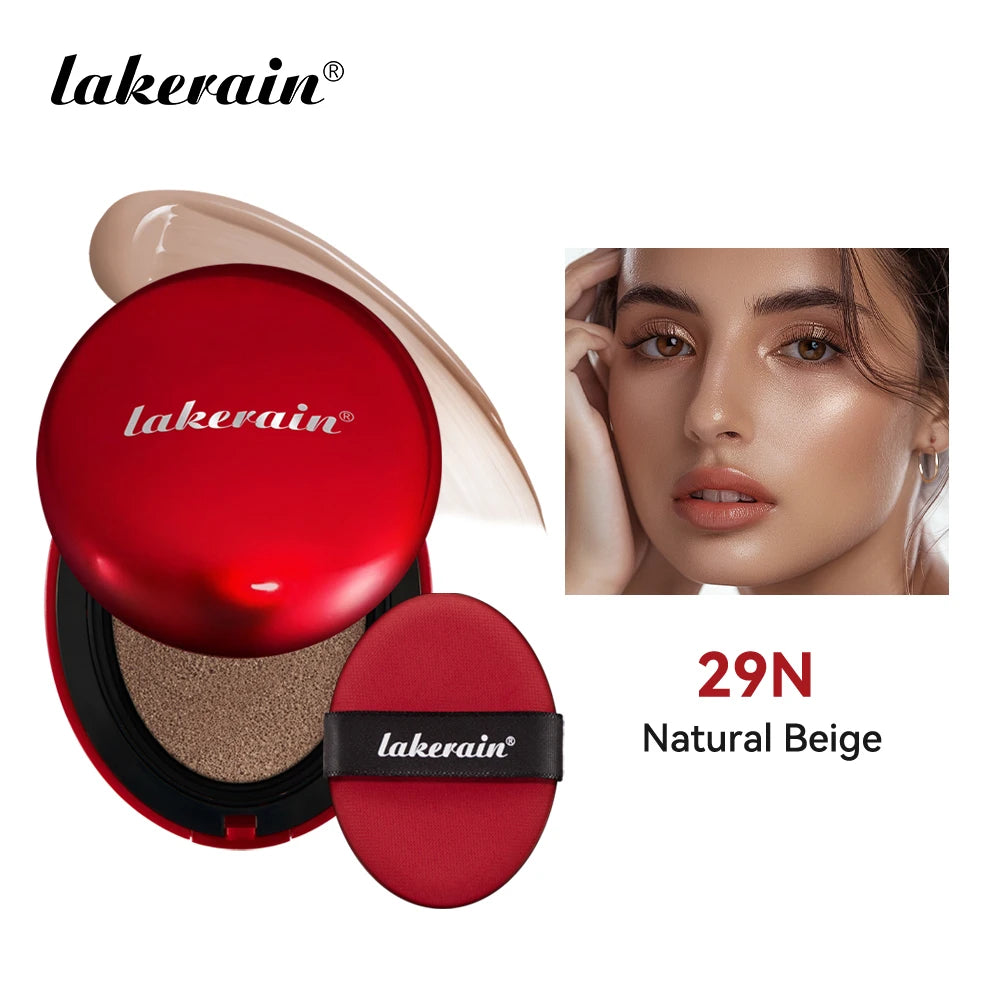 Tidesmit Lakerain waterproof full coverage sunscreen cushion foundation semi-matte texture close-up