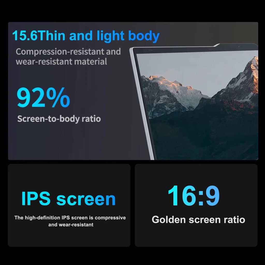 15.6" Laptop Computer Intel 10980HK Windows 11 Gaming Laptop 16GB RAM 1TB SSD 180° Open Backlit Keyboard Fingerprint Notebook PC