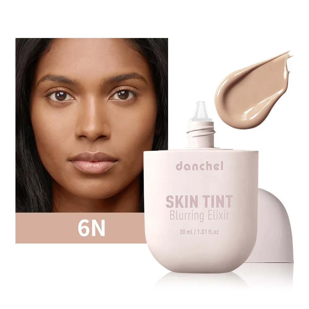 Tidesmit Skin Tint Blurring Elixir foundation swatch showing long lasting hydrating coverage for all skin tones