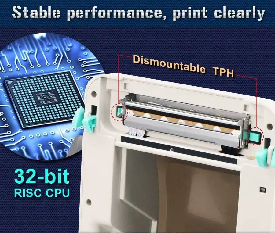 300DPI XP-470E HD 4Inch/118mm Thermal Label Printer with Paper Bin Desktop Shipping Barcode Printer Xprinter  Waybill Printer