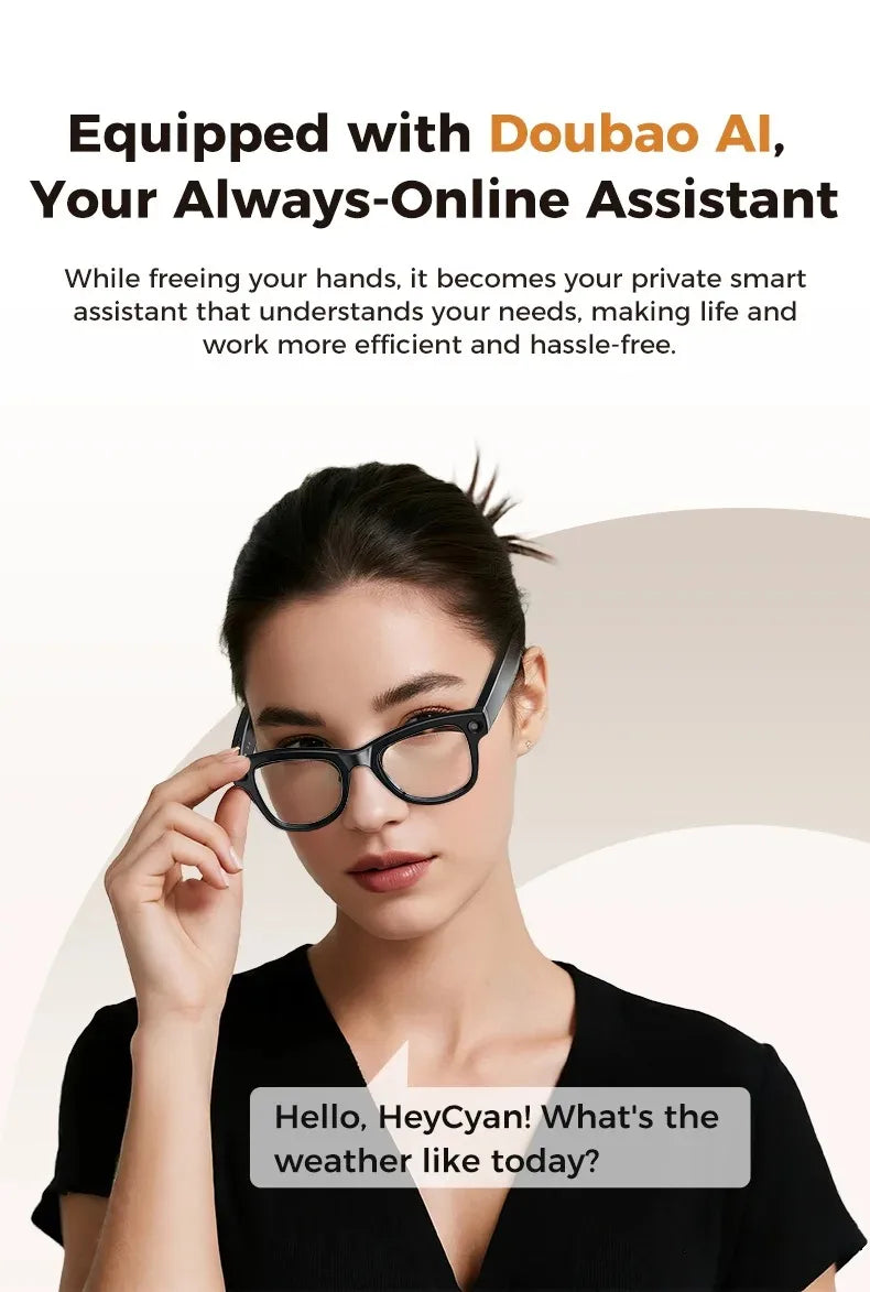 Tidesmit AI Smart Glasses: 4K Camera & Spatial Audio Bluetooth Eyewear Tidesmit