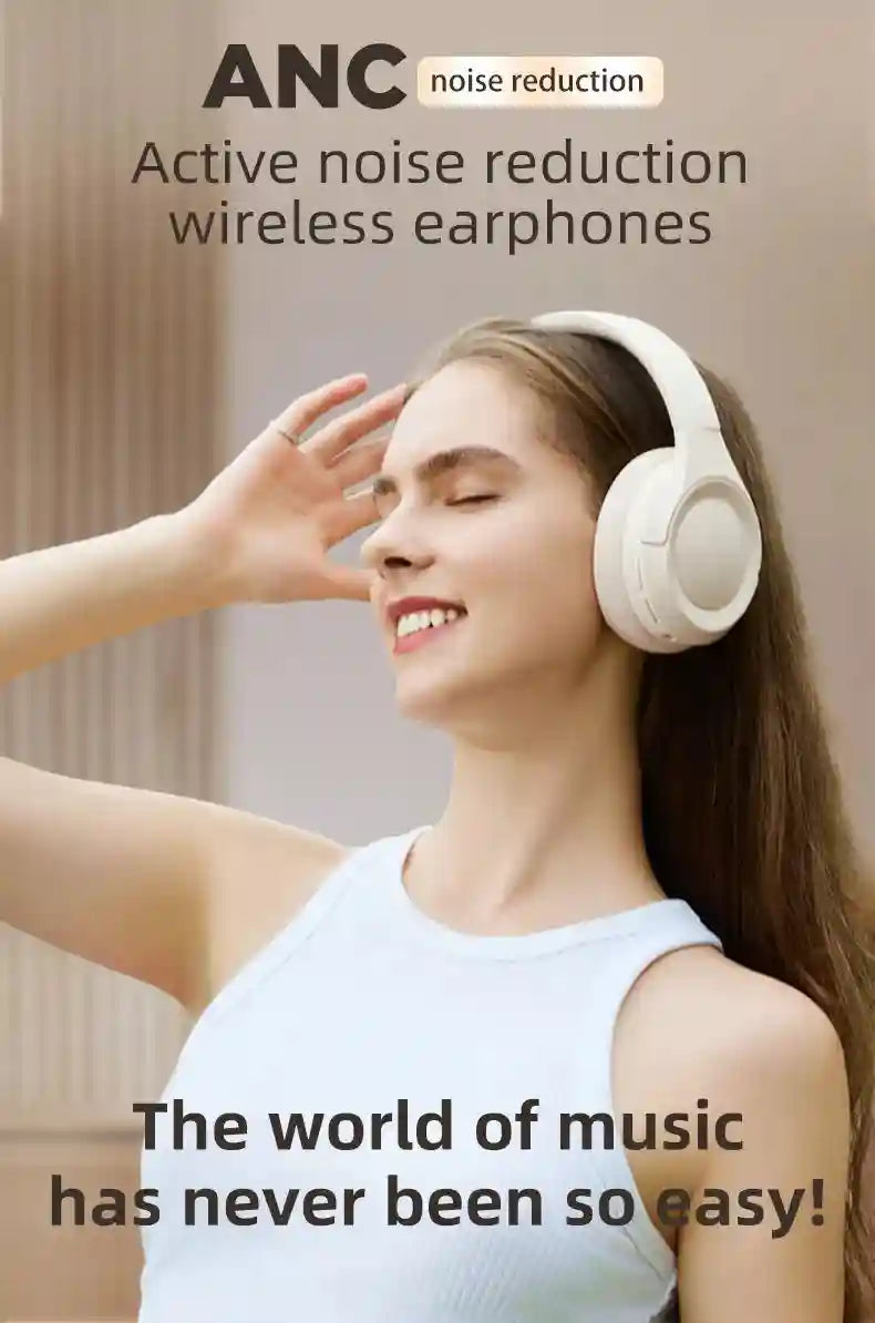 Wireless Headphones with Active Noise Cancellation - L50 Over-Ear Model Tidesmit