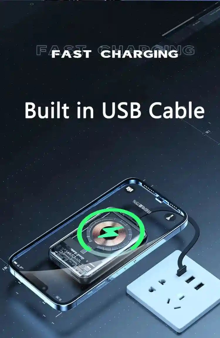 20000mAh Magnetic Portable Charger with PD Power Delivery & Built-in Cable Tidesmit