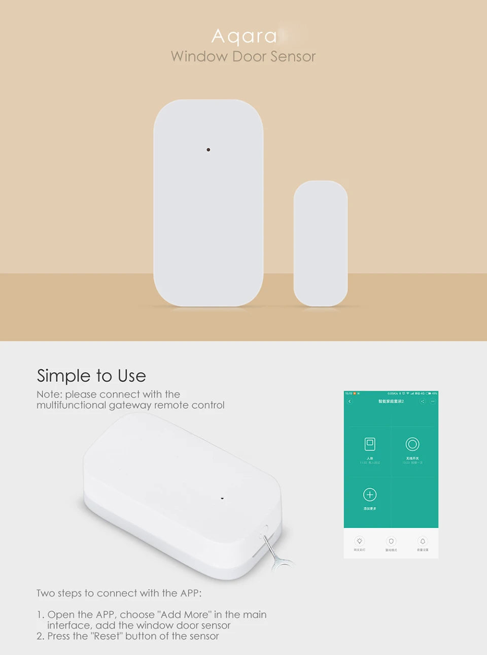 24H Shipping Aqara Window Door Sensor MCCGQ11LM Zigbee Connect Smart Home Security Alarm System Work with Xiaomi & Apple Homekit