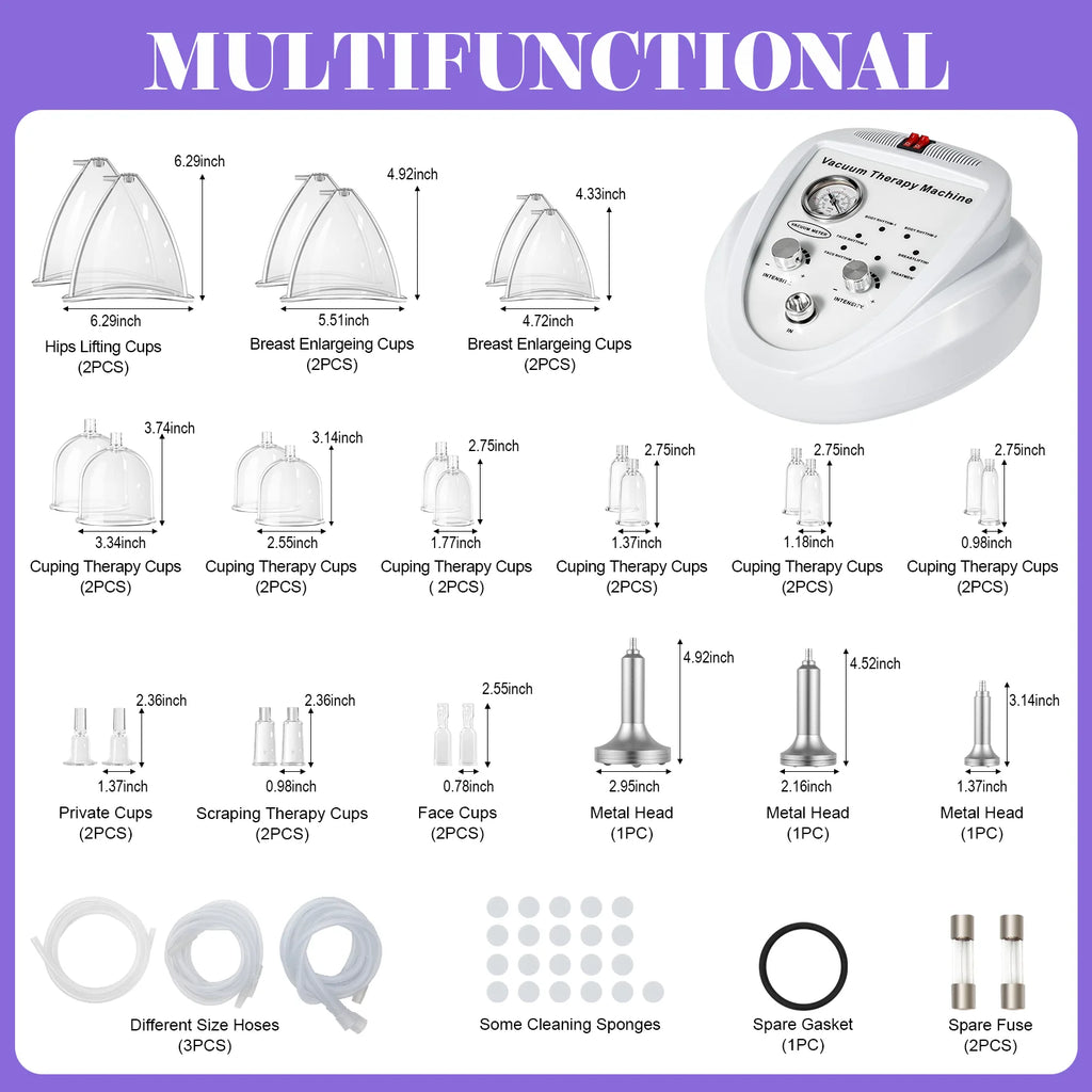 Electric Vacuum Breast Massager - Professional Body Shaping Device Body Shaping Massage Equipment Tidesmit