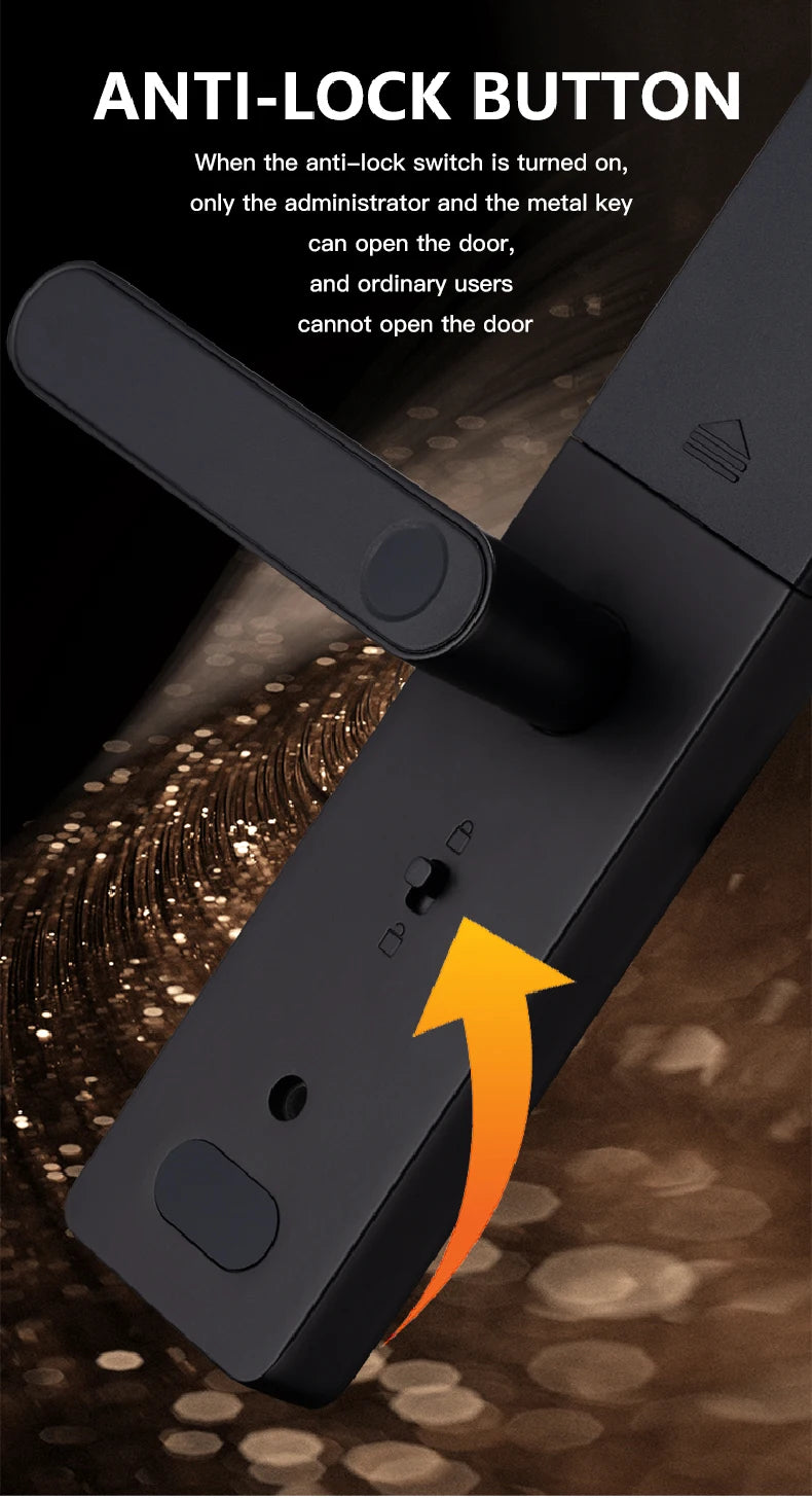 2026 New WiFi Tuya APP Smart Door Lock Remote Unlocking Digital Electronic Smart Home Wooden Door Lock Fingerprint Sound Quiet