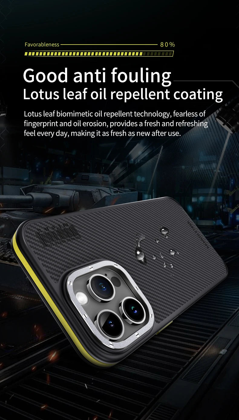 Aramid Fiber Magnetic Case for iPhone 15 Pro - Military-Grade Protection Tidesmit