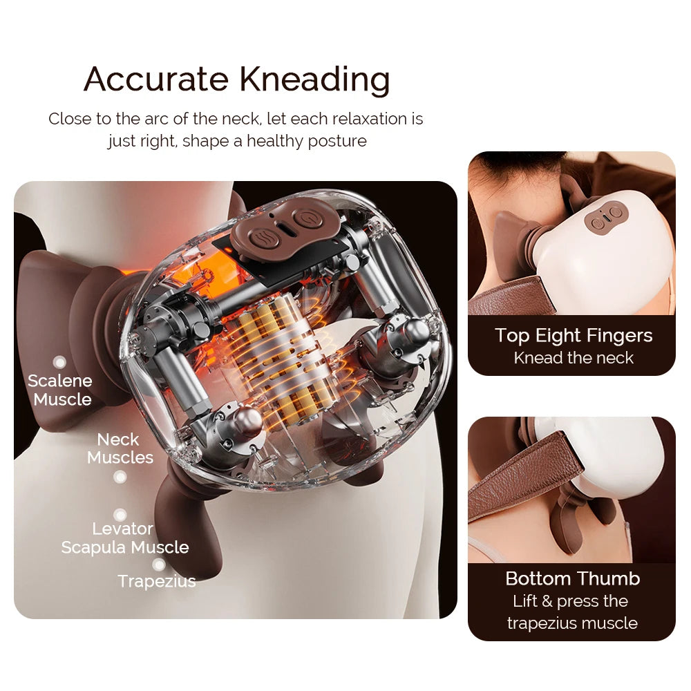Tidesmit 4D Electric Massager - Portable Neck and Shoulder Relief Back Massage Instrument Tidesmit