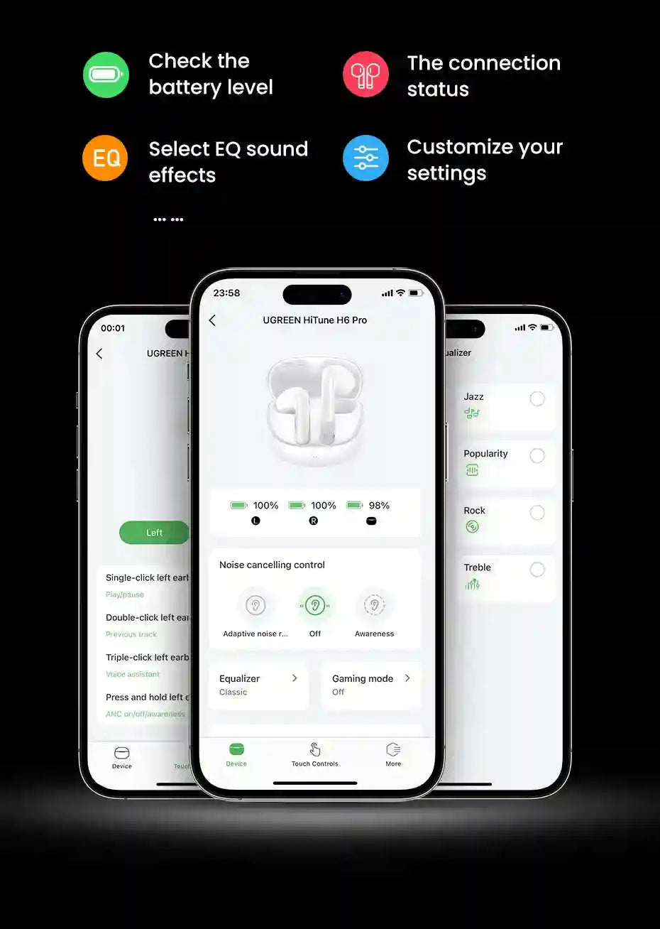 H6 Pro Wireless Headphones with Active Noise Cancellation Tidesmit