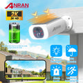 ANRAN 2K Solar Camera Built-in Battery 3MP 2.4G WIFI Security Camera Flood lights Free Basic Cloud Storage Color Night Vision