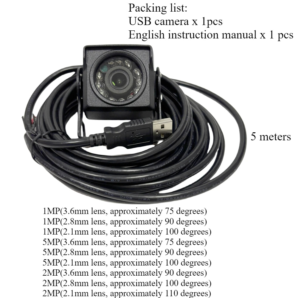 Type-c Outdoor IP65 5MP 1080P 720P 940nm IR Night Vision Webcam Waterproof mini Usb Camera Dashcam Vehicle Android Driver Free