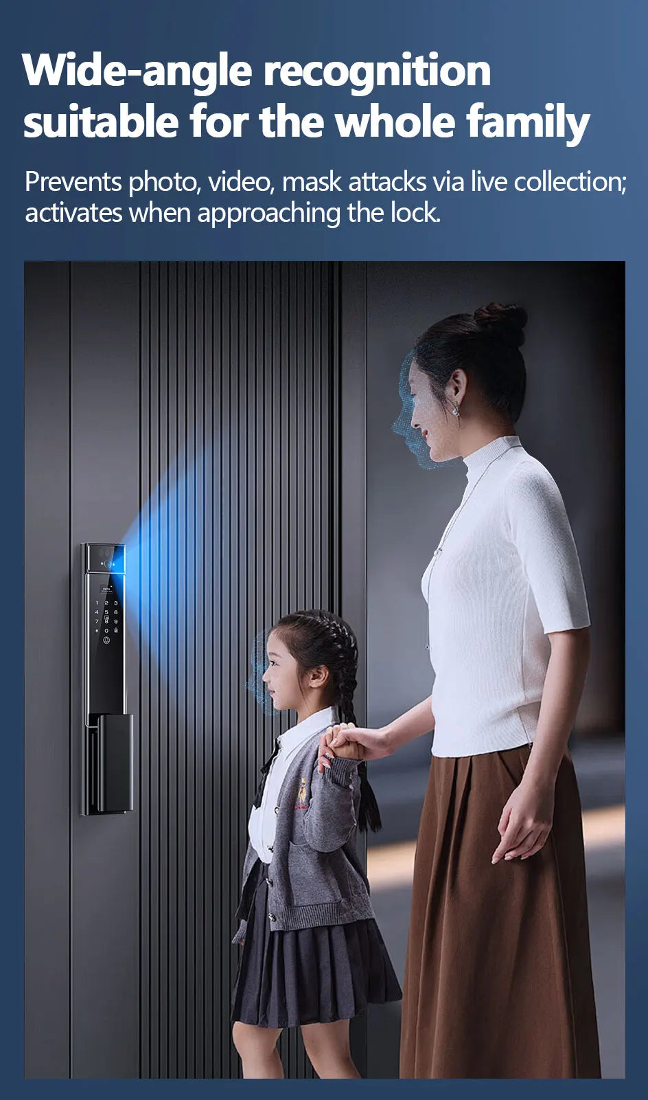 RAYKUBE S90 Jlink WiFi 3D Facial Palm Vein Recognition Rechargeable Smart Fingerprint Lock With Dual WIFI Cameras APP Video Call
