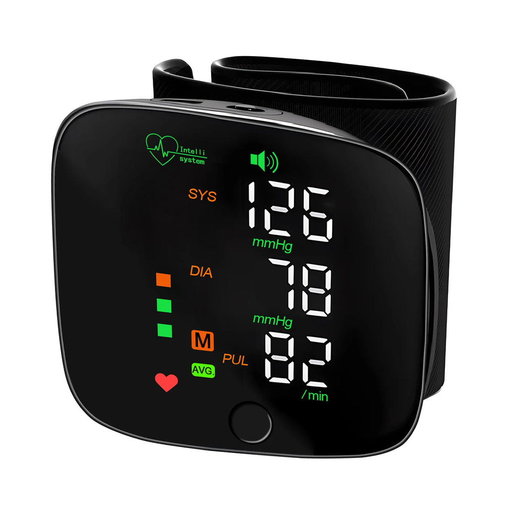 Rechargeable Wrist Blood Pressure Monitor Medical Voice Digitlal Display Health Sphygmomanometer Tonometer
