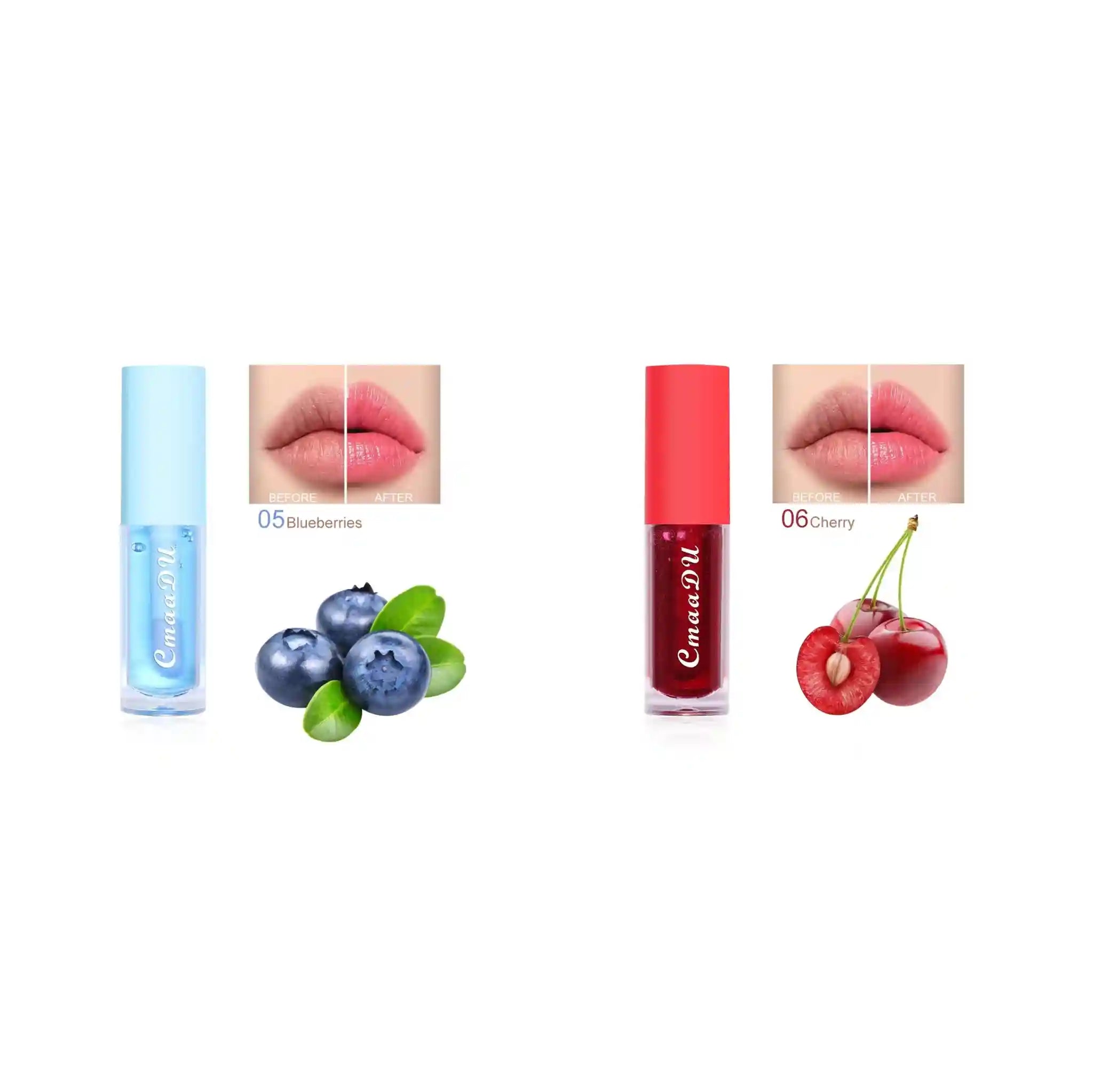 Moisturizing Fruit Lip Oil - Color Changing Hydrating Gloss Lip Care 05 06 Tidesmit