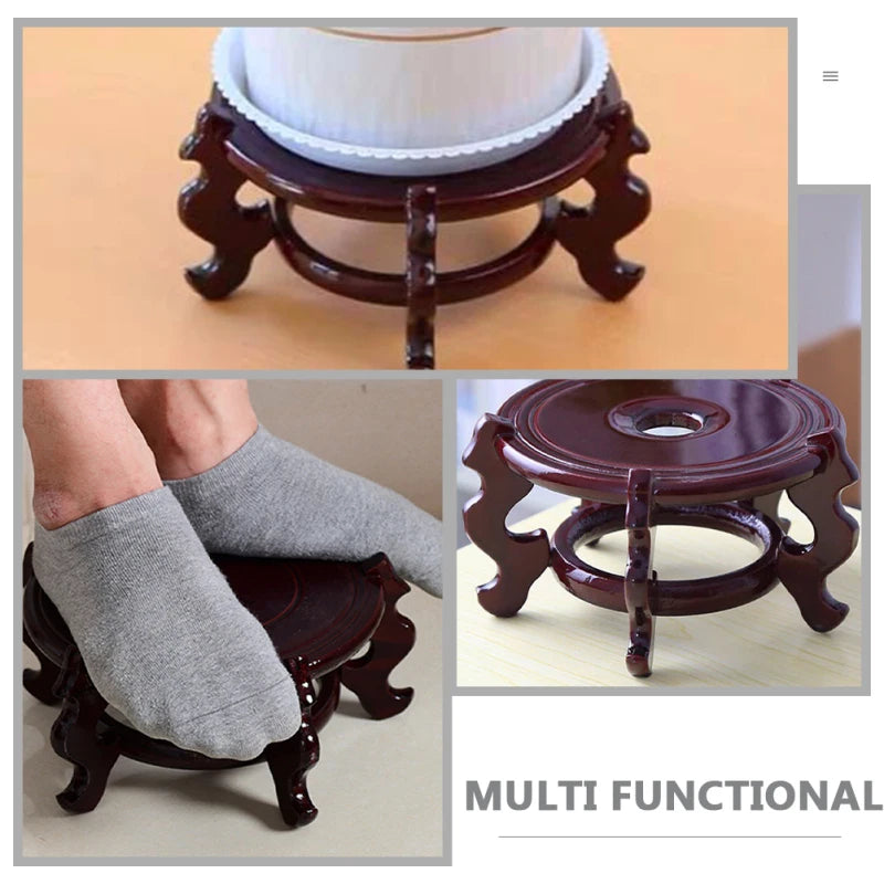 Rustic Wooden Flowerpot Base Plant Stand Vase Display Fish Bowl Riser Potted Plant Bases Desktop Plant Riser Gardening Planter