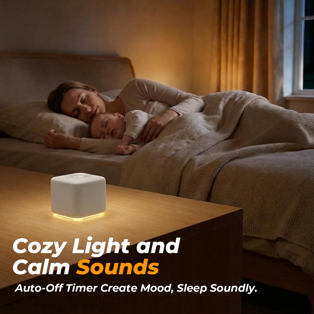 Mini Portable White Noise Machine for Travel Office Adult Sleep Rechargeable Night Light with 30 Sounds and Timer Birthday Gift