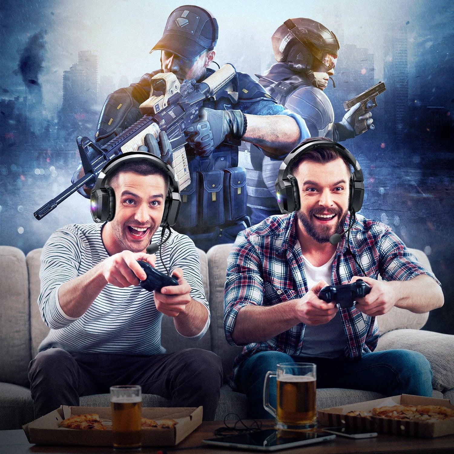 Wired Gaming Headphones With HD Mic and RGB Lights - Tidesmit Tidesmit