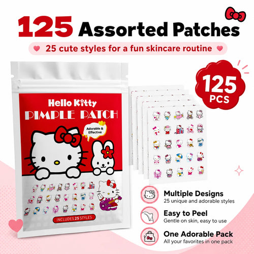 Tidesmit 125PCS Sanrio Hello Kitty hydrocolloid acne patches for effective blemish and pimple treatment