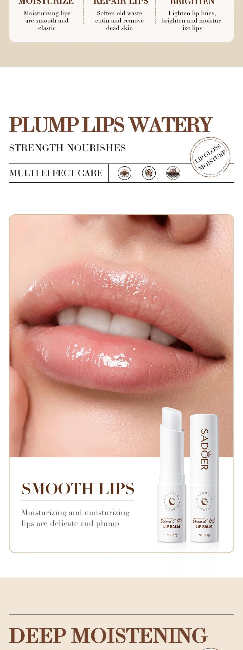 Moisturizing Lip Balm for Deep Hydration & Repair by Tidesmit Lip Care Tidesmit
