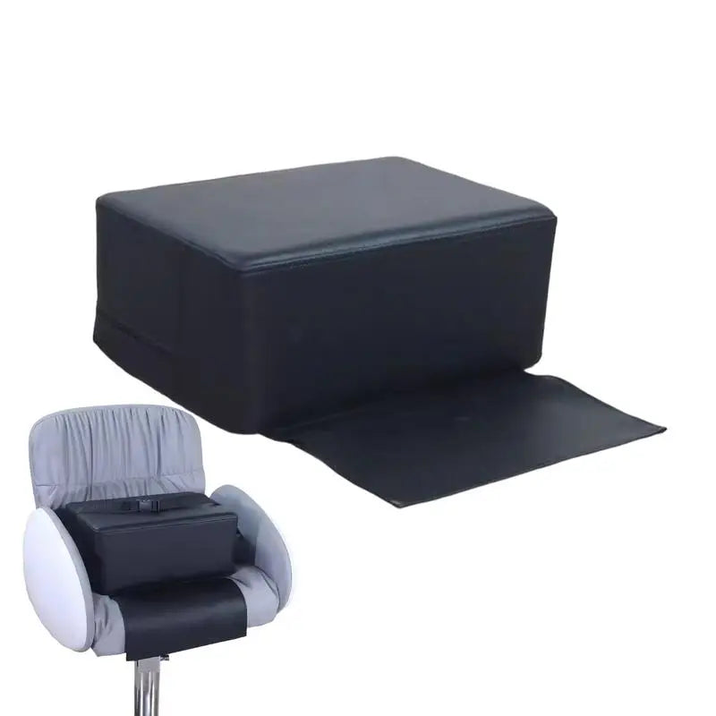 Barber Child Booster Seat - Black PU Leather Kids Salon Stool Massage Chairs Tidesmit