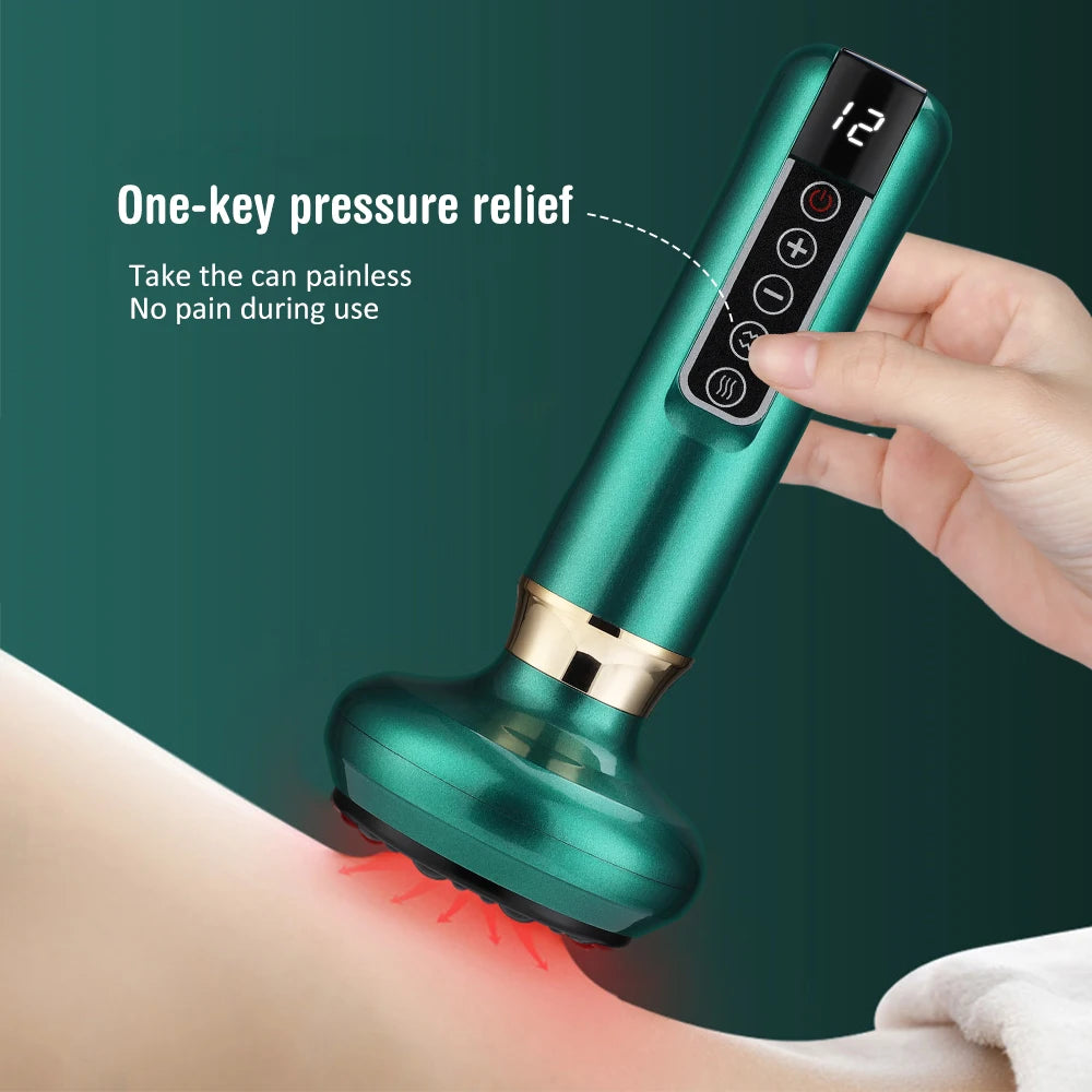 Electric Cupping Massager with Infrared Heat - 12 Gear Muscle Relief Body Shaping Massage Equipment Tidesmit