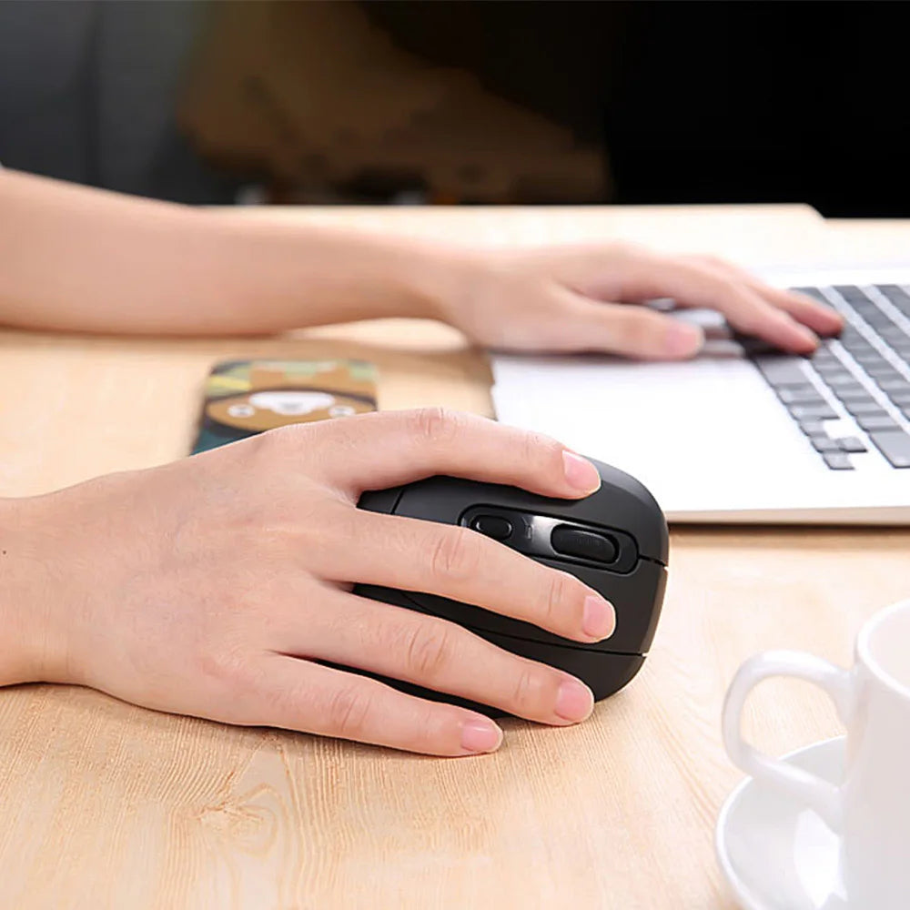 DAREU Ergonomic Vertical Wireless Mouse 2.4Ghz Optical Skin 6 Buttons Comfortable Gaming Mice with Adjustable DPI For Computer