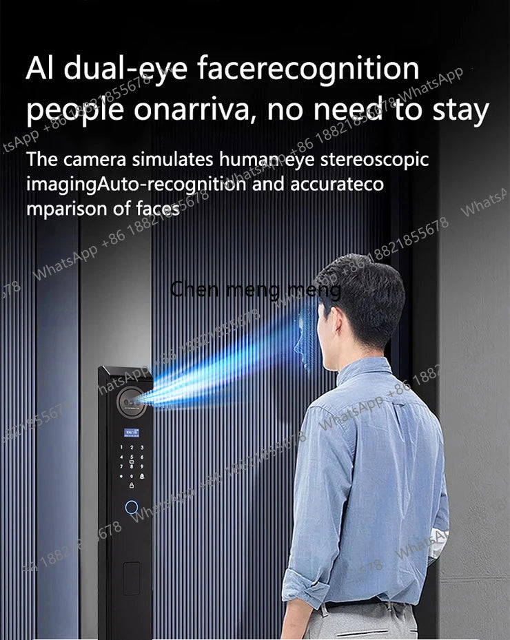 Smart lock with Camera 3D Facial Recognition Electronic Door Lock with Visual Doorbell for Video Surveillance