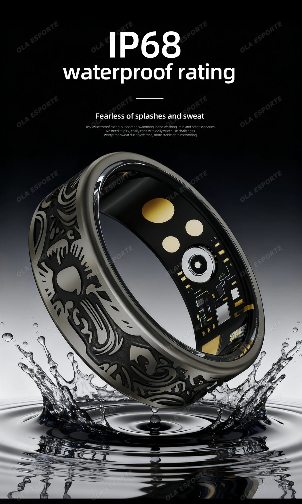 Smart Health Ring Fitness Tracker - Waterproof Biometric Monitor Tidesmit
