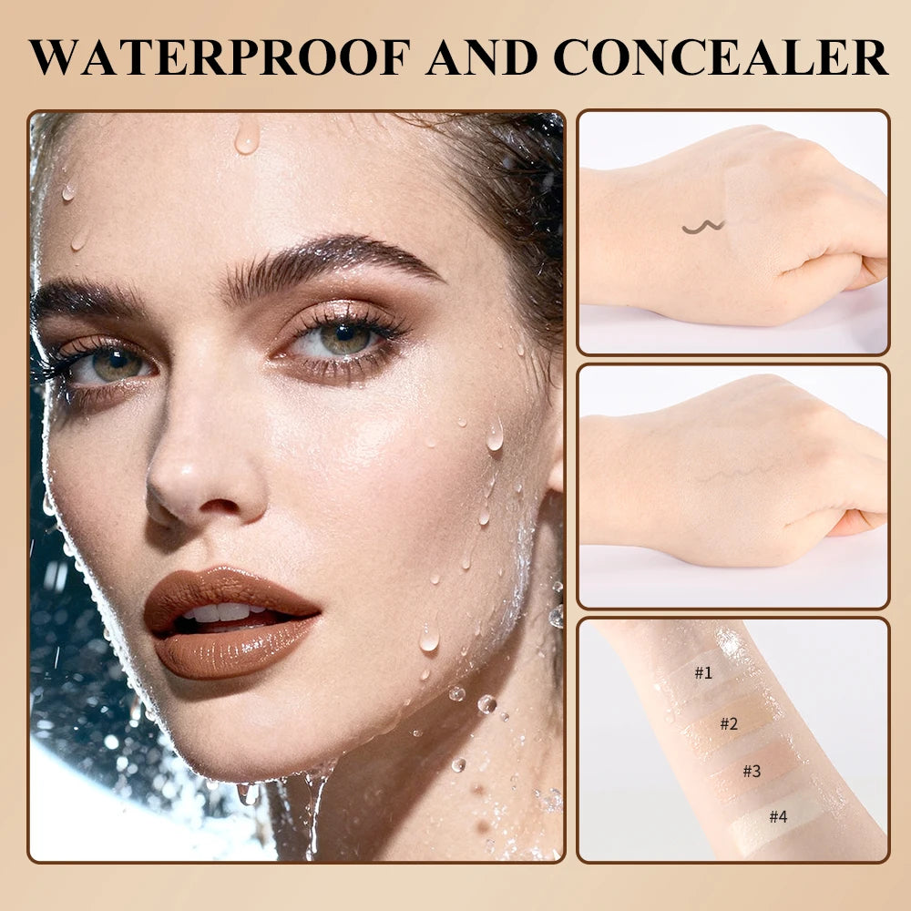 Tidesmit breathable matte finish foundation spray texture close-up for natural waterproof face makeup coverage