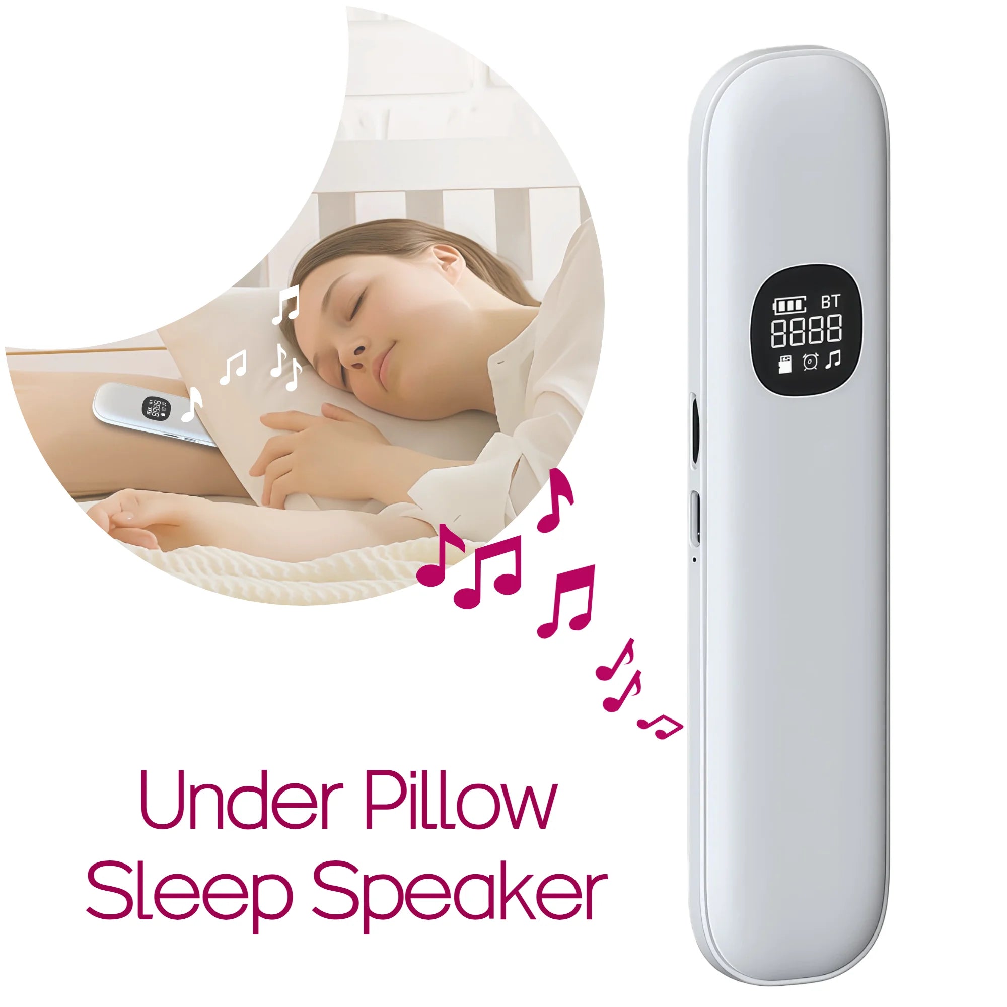 Bone Conduction Sleep Headphones Under Pillow Speaker Bluetooth 5.3 White Black Wireless Stereo Sound Headband