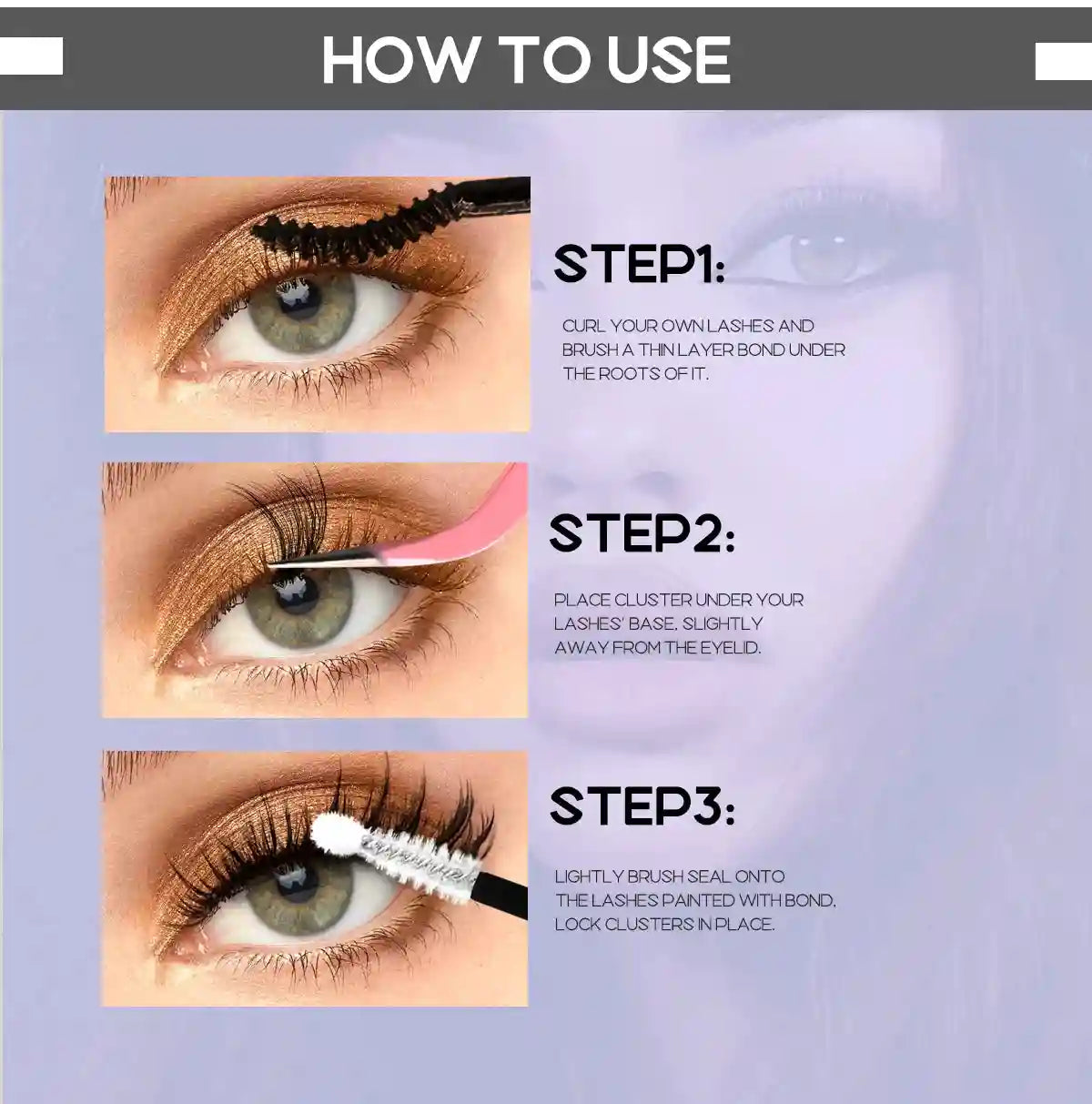 DIY Lash Extension Kit with Bond and Seal - Pro Cluster Set Lip Care Tidesmit