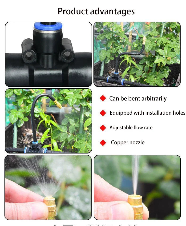5-20M Universal Automatic Irrigation Sprinkler Kit Garden Balcony Atomization Sprinkler Watering Kits Rotating Copper Nozzle