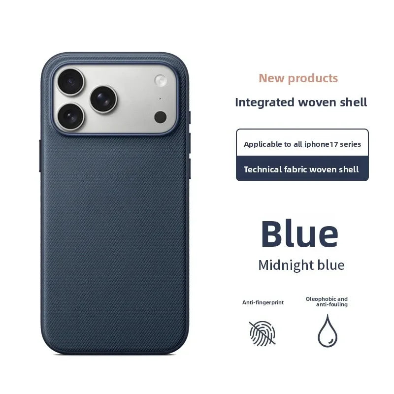 Woven Magnetic iPhone Case | Slim Shock-Absorbing Cover | Tidesmit Blue NO Logo Tidesmit