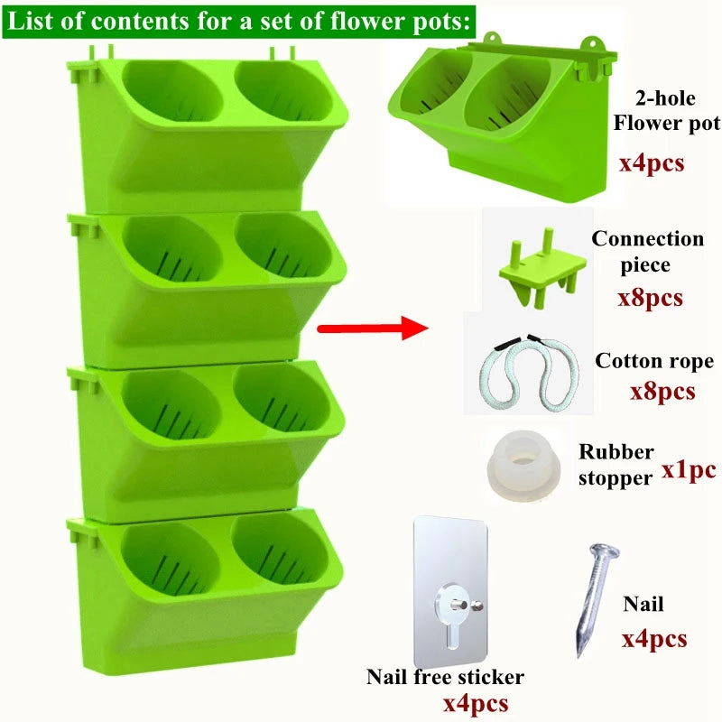 Plant Wall Flowerpot Modular Vertical Greening Basin Stackable Combination Wall Hanging Planter Flower Pots Garden Decoration