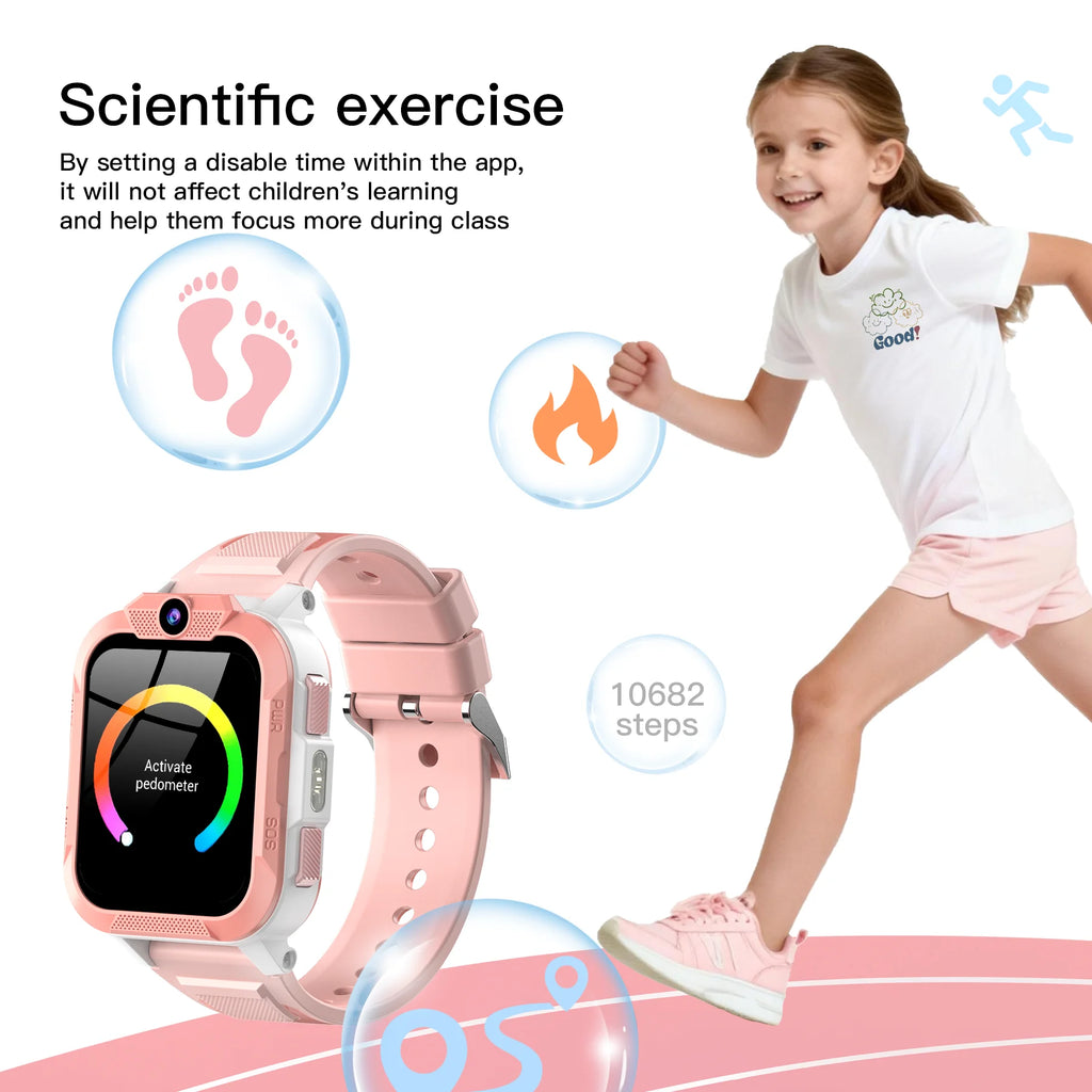 Blackview Z40 Pro Kids Smartwatch 1.83-inch TFT Screen GPS/SOS SIM 4G Smart Watch with Flashlight IP68 Waterproof Multi-wearing